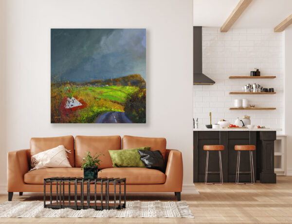 Wall mockup in loft, kitchen in industrial style